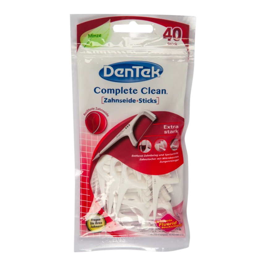 Dentek, Complete Clean, Zahnseide-Sticks,12 Beutel à 40Stk.
